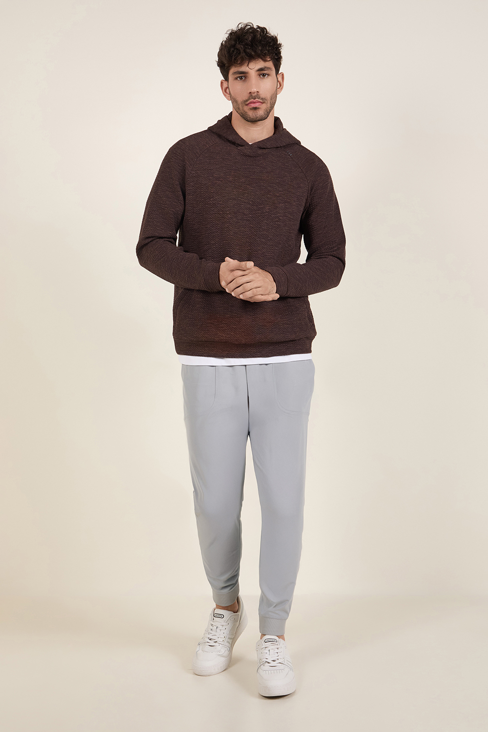 Textured Double-Knit Cotton Hoodie